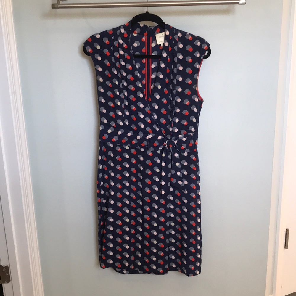 Kate Spade navy polka dot dress
